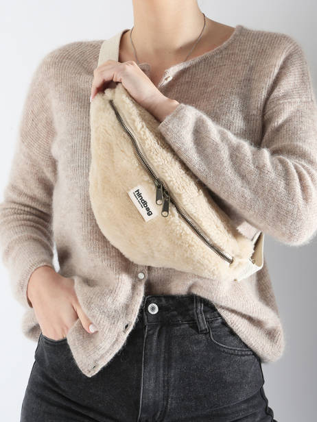 Heuptasje Hindbag Beige fourrure F ander zicht 1